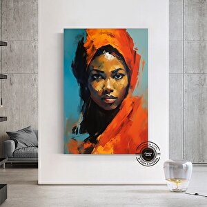 Afrikalı Kadın Kanvas; Etnik Dekor