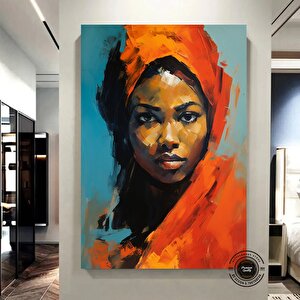 Afrikalı Kadın Kanvas; Etnik Dekor