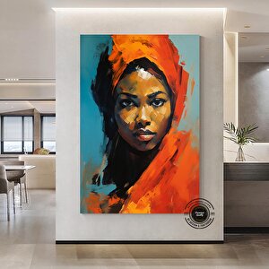 Afrikalı Kadın Kanvas; Etnik Dekor