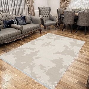 Pamuk Dokuma Taban Halı – Bej; Krem – Kamuflaj Desen, Makinede Yıkanabilir, Kolay Temizlenebilir, Toz Ve Tüy Tutmaz, Kaymaz, Evcil Hayvan Dostu 80x150 cm