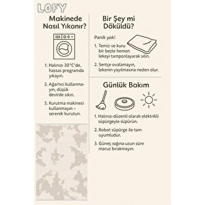 Pamuk Dokuma Taban Halı – Bej; Krem – Kamuflaj Desen, Makinede Yıkanabilir, Kolay Temizlenebilir, Toz Ve Tüy Tutmaz, Kaymaz, Evcil Hayvan Dostu