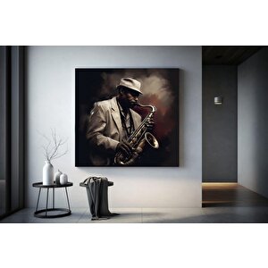 Afrika Caz Sanatı; Afrikalı Kanvas; Caz Duvar Sanatı; Caz Yağlı Boya Kanvası; Siyahi Müzisyen Kanvas