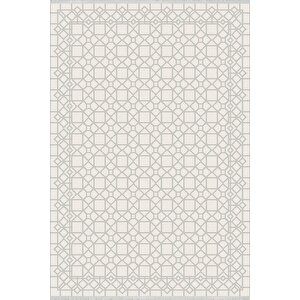 Pamuk Dokuma Taban Halı – Gri; Krem – Geometrik Desen, Makinede Yıkanabilir, Kolay Temizlenebilir, Toz Ve Tüy Tutmaz, Kaymaz, Evcil Hayvan Dostu 80x150 cm