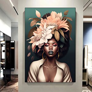 Modern Afrikalı Kadın Tablosu, Oturma Odası İçin Duvar Posteri, Etnik Kadınlar Sanatı 100x150 cm