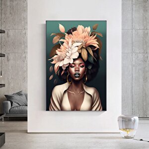 Modern Afrikalı Kadın Tablosu, Oturma Odası İçin Duvar Posteri, Etnik Kadınlar Sanatı