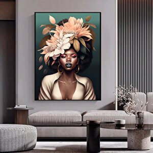Modern Afrikalı Kadın Tablosu, Oturma Odası İçin Duvar Posteri, Etnik Kadınlar Sanatı