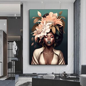 Modern Afrikalı Kadın Tablosu, Oturma Odası İçin Duvar Posteri, Etnik Kadınlar Sanatı 60x90 cm