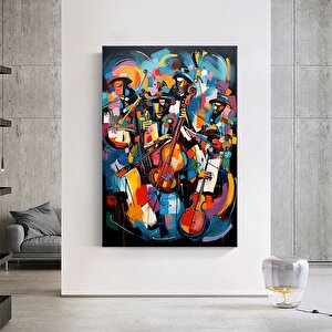 Renkli Soyut Picasso Caz Kanvas Duvar Sanatı, Picasso Tarzı Müzik Sanatı Duvar Dekoru