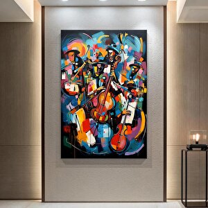 Renkli Soyut Picasso Caz Kanvas Duvar Sanatı, Picasso Tarzı Müzik Sanatı Duvar Dekoru