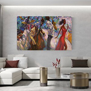 Caz Müzisyeni Kanvas Duvar Sanatı – Kadın Şarkıcı Tablosu; Caz Posterleri; Enstrüman Resimleri; Afri 140x200 cm