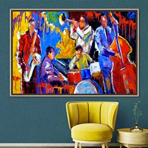 Caz Müzisyeni Posteri Kanvas Duvar Sanatı – Kadın Şarkıcı, Caz Posterleri, Enstrüman Görselleri 70x150 cm