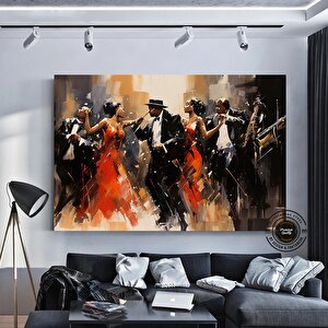 Siyah Caz Müzik Kanvas Baskısı; Afrika Caz Duvar Sanatı; Afrikalı Amerikalı Caz Kulübü Sanatı; Caz R 90x180 cm