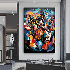 Renkli Soyut Picasso Caz Kanvas Duvar Sanatı, Picasso Tarzı Müzik Sanatı Duvar Dekoru 20x30 cm