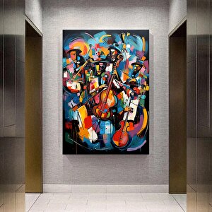 Renkli Soyut Picasso Caz Kanvas Duvar Sanatı, Picasso Tarzı Müzik Sanatı Duvar Dekoru 20x30 cm