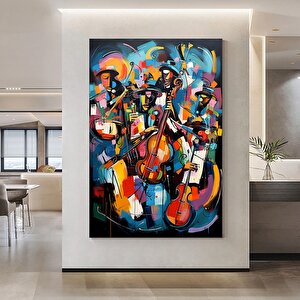 Renkli Soyut Picasso Caz Kanvas Duvar Sanatı, Picasso Tarzı Müzik Sanatı Duvar Dekoru
