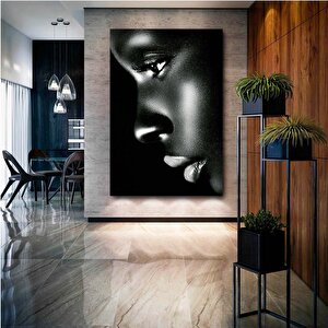 Modern Afrikalı Kadın Tablosu – Oturma Odası Dekoru, Etnik Kadın Sanatı 60x90 cm