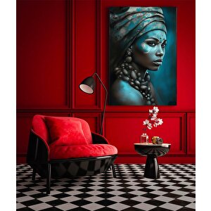 Modern Afrikalı Kadın Kanvas Tablosu; Oturma Odası Dekoru; Etnik Kadın Sanatı