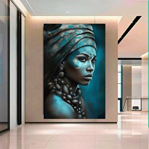 Modern Afrikalı Kadın Kanvas Tablosu; Oturma Odası Dekoru; Etnik Kadın Sanatı