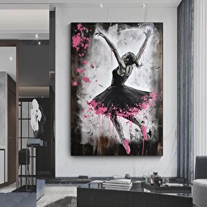 Balerin Graffiti Poster Baskısı, Dans Eden Balerin Duvar Sanatı, Sokak Sanatı Kanvas 80x120 cm