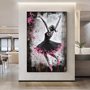 Balerin Graffiti Poster Baskısı, Dans Eden Balerin Duvar Sanatı, Sokak Sanatı Kanvas 80x120 cm