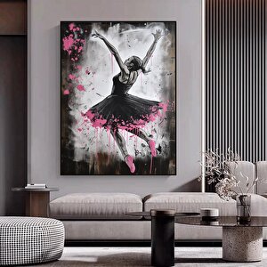 Balerin Graffiti Poster Baskısı, Dans Eden Balerin Duvar Sanatı, Sokak Sanatı Kanvas 80x120 cm