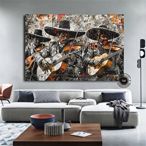 Meksika Kültürü Geleneksel Müzik Kanvas Tablosu, Mariachi Müzik Tutkusu Ve Geleneği