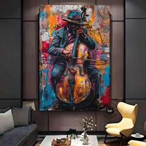 Afrika Caz Sanatı; Afrika Kanvas; Caz Duvar Sanatı; Siyah Müzisyen Kanvas; Sokak Caz Grubu Tablosu