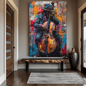 Afrika Caz Sanatı; Afrika Kanvas; Caz Duvar Sanatı; Siyah Müzisyen Kanvas; Sokak Caz Grubu Tablosu