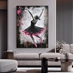 Balerin Graffiti Poster Baskısı, Dans Eden Balerin Duvar Sanatı, Sokak Sanatı Kanvas 70x100 cm