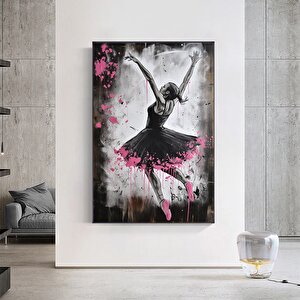 Balerin Graffiti Poster Baskısı, Dans Eden Balerin Duvar Sanatı, Sokak Sanatı Kanvas