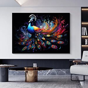 Tavus Kuşu Duvar Sanatı, Orman Kanvas Baskısı, Renkli Hayvan Duvar Dekoru, Hayvan Kanvas Tablosu 50x70 cm