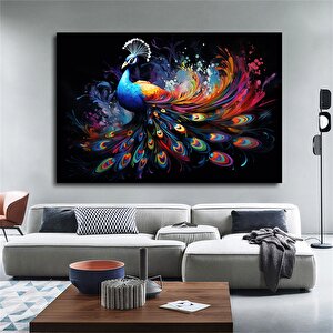 Tavus Kuşu Duvar Sanatı, Orman Kanvas Baskısı, Renkli Hayvan Duvar Dekoru, Hayvan Kanvas Tablosu 50x70 cm