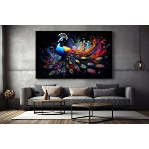 Tavus Kuşu Duvar Sanatı, Orman Kanvas Baskısı, Renkli Hayvan Duvar Dekoru, Hayvan Kanvas Tablosu