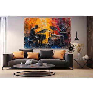 Caz Duvar Sanatı, Müzisyen Baskıları, Soyut Modern Jazz Temalı Kanvas