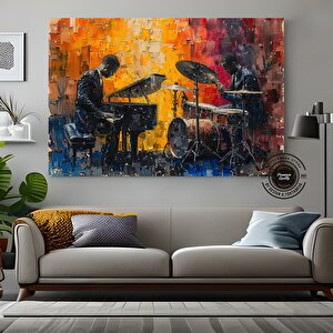 Caz Duvar Sanatı, Müzisyen Baskıları, Soyut Modern Jazz Temalı Kanvas