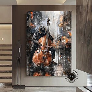 Afrika Caz Sanatı, Afrika Kanvası, Caz Duvar Sanatı, Siyah Müzisyen Kanvası 30x40 cm