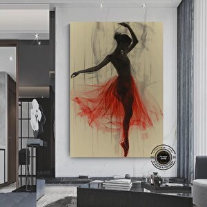 Modern Bale Kanvas Tablosu – Soyut Balerin Baskısı; Dans & Kadın; Ev Hediyesi 50x70 cm