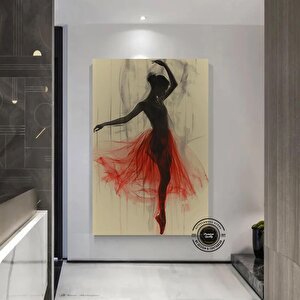 Modern Bale Kanvas Tablosu – Soyut Balerin Baskısı; Dans & Kadın; Ev Hediyesi 50x70 cm