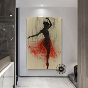 Modern Bale Kanvas Tablosu – Soyut Balerin Baskısı; Dans & Kadın; Ev Hediyesi 70x100 cm
