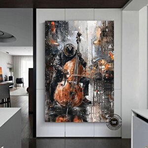 Afrika Caz Sanatı, Afrika Kanvası, Caz Duvar Sanatı, Siyah Müzisyen Kanvası 40x60 cm