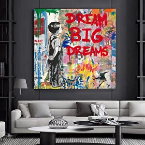Büyük Hayaller Kur Graffiti Duvar Sanatı; Sokak Sanatı Posteri; Şehir Sanatı Baskısı; Modern Sanat K 60x60 cm