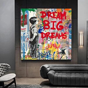 Büyük Hayaller Kur Graffiti Duvar Sanatı; Sokak Sanatı Posteri; Şehir Sanatı Baskısı; Modern Sanat K 30x30 cm