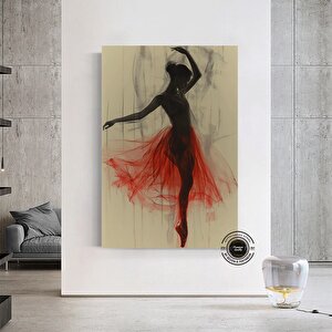 Modern Bale Kanvas Tablosu – Soyut Balerin Baskısı; Dans & Kadın; Ev Hediyesi