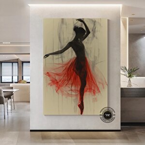 Modern Bale Kanvas Tablosu – Soyut Balerin Baskısı; Dans & Kadın; Ev Hediyesi