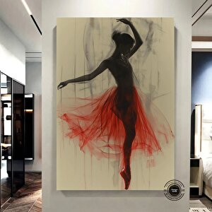 Modern Bale Kanvas Tablosu – Soyut Balerin Baskısı; Dans & Kadın; Ev Hediyesi