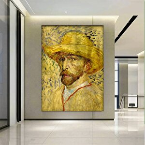 Van Gogh Kanvas Duvar Sanatı – Gri Saman Şapkalı Otoportre; Sergi Resmi; Van Gogh Posteri; Van Gogh