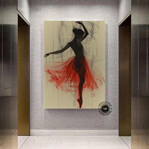 Modern Bale Kanvas Tablosu – Soyut Balerin Baskısı; Dans & Kadın; Ev Hediyesi 100x150 cm