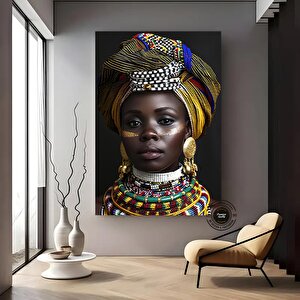 Afrikalı Kadın Kanvas Tablosu; Etnik Duvar Sanatı; Afrika Kanvas; Etnik Kadın Kanvas