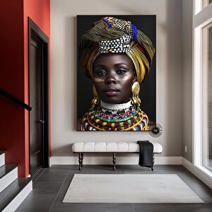 Afrikalı Kadın Kanvas Tablosu; Etnik Duvar Sanatı; Afrika Kanvas; Etnik Kadın Kanvas 100x150 cm