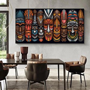 Afrika Kabile Maskesi Kanvas Sanatı – Etnik Ev Dekoru, Büyük Duvar Tablosu